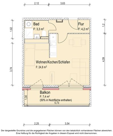 Plattenbau neu gedacht! 1-Raum-Wohnung mit Schlafbereich und Wohnküche - Photo 5