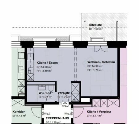 1.5 Zimmer, 38 m² - Photo 3