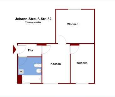 Ruhige Lage: 2-Zimmer-Wohnung mit Badewanne - Foto 1