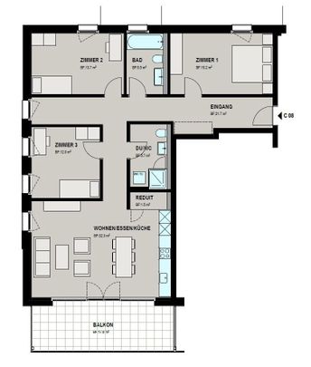 4.5 Zimmer, 107 m², 1. Stock - Foto 1