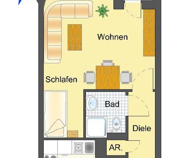 Demnächst frei! 1-Zimmer-Wohnung in Detmold Knochenbach - Foto 5