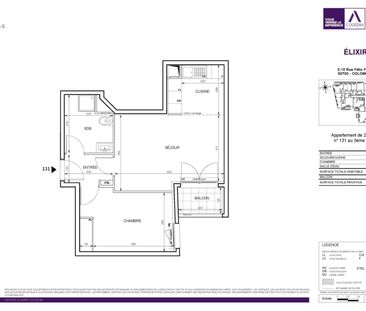 location Appartement T2 DE 45.74m² À COLOMBES - Photo 2
