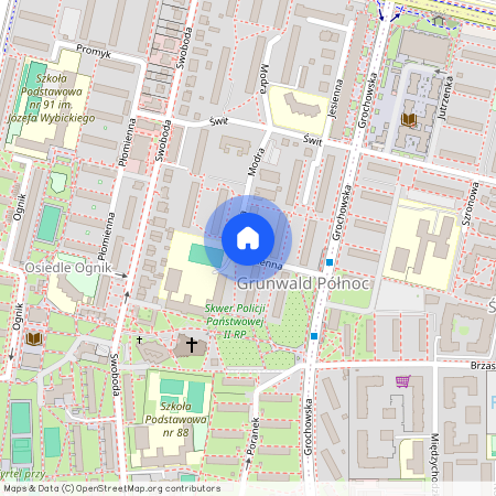 ul. Modra, os. ks. Jerzego Popiełuszki, Grunwald, Poznań, wielkopolskie