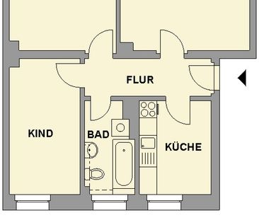 Ruhig gelegene 3-Raum-Wohnung mit Tageslichtbad - Foto 3