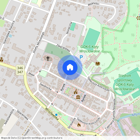 ul. Parkowa, Kąty Wrocławskie, Kąty Wrocławskie, wrocławski, dolnośląskie