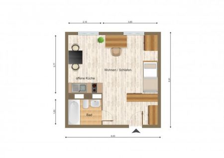 Wohnung, 1 Zimmer (33 m²) - Foto 4