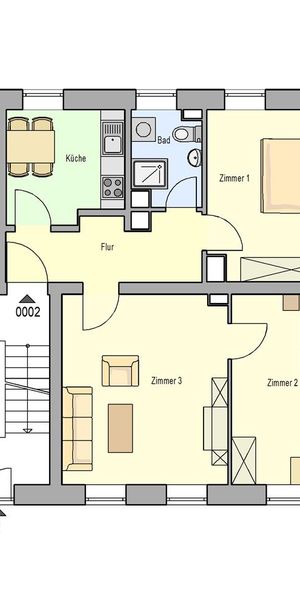 Zwei Zimmer, Wohnküche. Küche, Bad mit Fenster und Rolläden, Dusche und Wanne - Photo 2