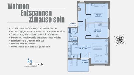 Modern wohnen: Sanierte 3½-Zimmer-Wohnung mit Balkon - Photo 4