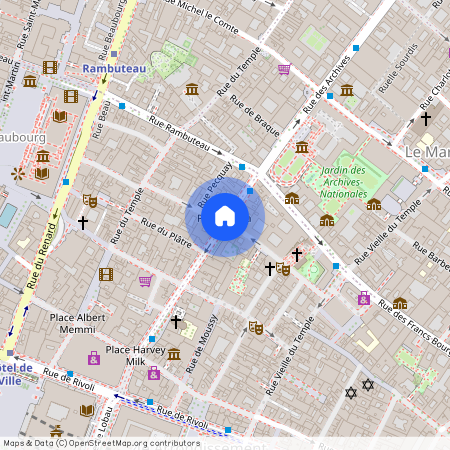 Rue des Blancs Manteaux et Rue des Archives 75004 Paris (4e arrondissement)