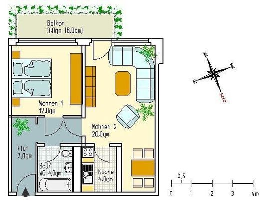 Etwas Besonderes: individuelle 2-Zimmer-Wohnung mit Balkon und Aufzug - Photo 1