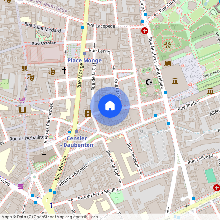 Rue Daubenton entre rue Mouffetard et rue Monge 75005 Paris (5e arrondissement)