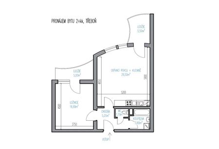 Pronájem bytu 2+kk 68 m² - Fotografie 4
