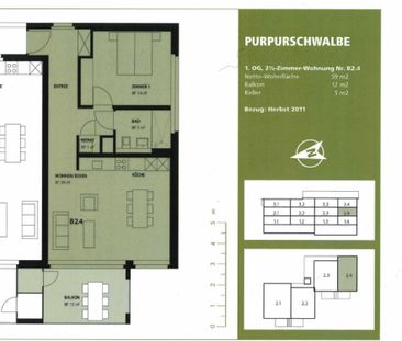 2.5 Zimmer, 59 m², 1. Stock - Photo 3