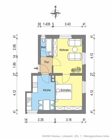 Schöne 2-Zimmer-Wohnung mit Tageslichtbad im Limes-Quartier zu vermieten - Photo 2
