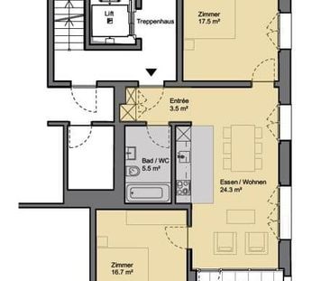 3 Zimmer, 68 m², 3. Stock - Photo 4