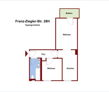 2 Zimmer mit Balkon und Badewanne, schneller Zugang zur City - Foto 1