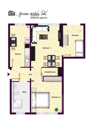 2 Zimmer + Zusatzraum im barrierearmen SERVICEWOHNEN - Photo 1