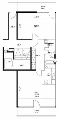 2.5-ZW à 67 m² im 7. OG mit Balkon - Photo 4