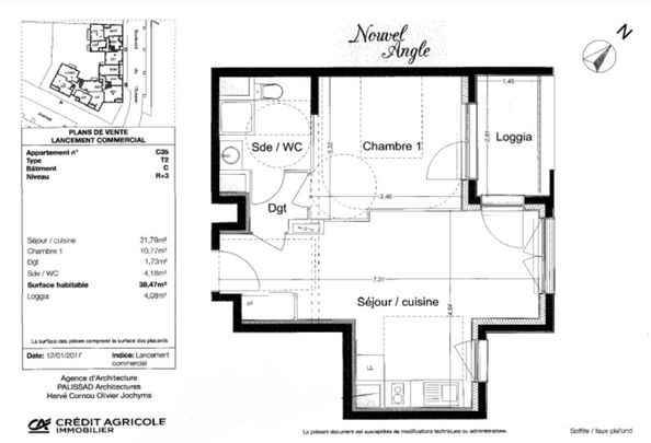 location Appartement T2 DE 38.38m² À CERGY PONTOISE - Photo 1