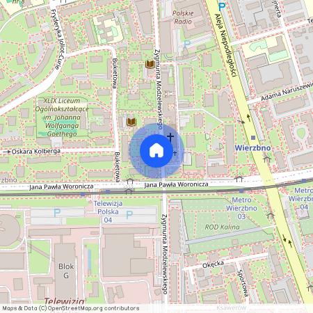ul. Zygmunta Modzelewskiego 61a, Wierzbno, Mokotów, Warszawa, mazowieckie