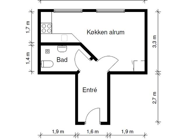 1-værelses studiebolig - Photo 1