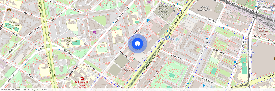 ul. Gwiaździsta, Powstańców Śląskich, Krzyki, Wrocław, dolnośląskie