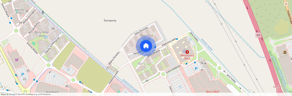 Ulica Hany Ponickej - BORY MALL, Bratislava - Lamač