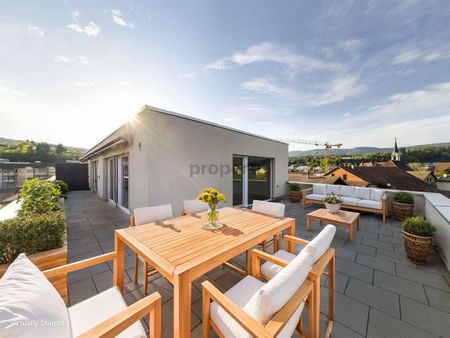 Grosszügige 3.5-Zimmer Attikawohnung mit 65m2 Dachterrasse in Laufen und toller Aussicht - Foto 2