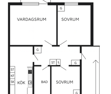 Fibernät finns indraget och hyresgästen får själv teckna abonnemang... - Foto 3