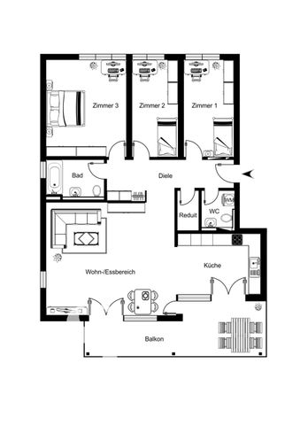 4.5 Zimmer, 117 m², 2. Stock - Photo 4