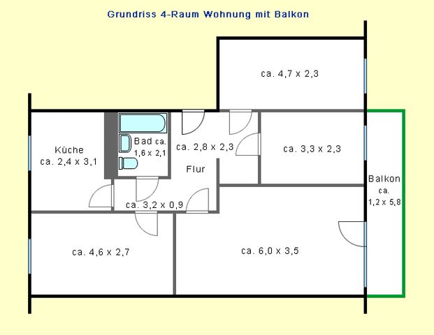 Gemütliche 4-Raum-Wohnung mit Westbalkon - Photo 1