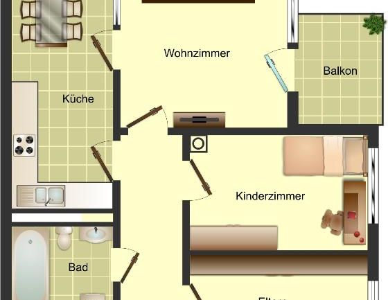 Demnächst frei! 3-Zimmer-Wohnung in Düsseldorf Garath - Photo 1