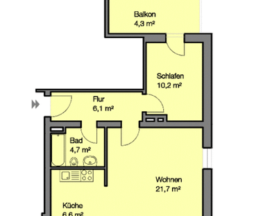 Großer Balkon, Wohnzimmer mit offenem Kochbereich, uvm. - Foto 6