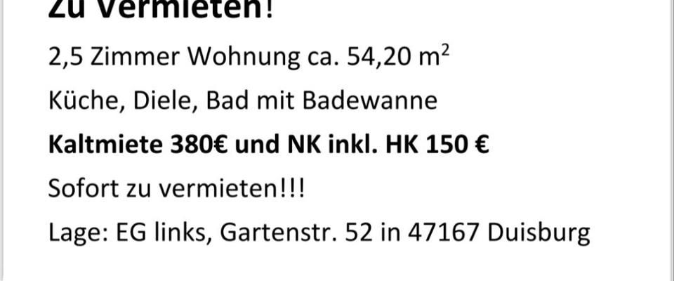 2,5 Zimmer Wohnung Duisburg Neumühl - Foto 1