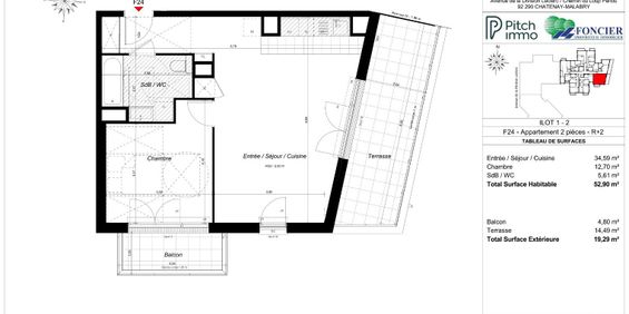 location Appartement T2 DE 52.9m² À CHATENAY MALABRY - Photo 3