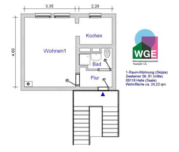 Helle 1 Raum Wohnung mit modernem Bad und neuer Ausstattung im Nord... - Foto 6