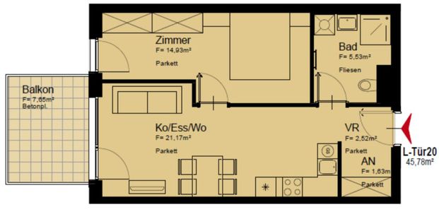Moderne 2 Zi Wohnung mit Balkon - nahe U1 (provisionsfrei!) - Foto 1