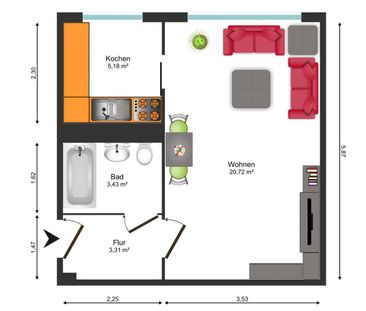 1-Raum-Wohnung für Azubis und Studenten - Photo 4