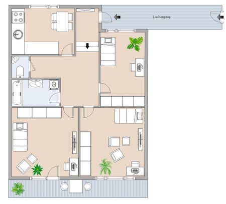 Geräumige 3- Zimmerwohnung, WG-geeignet - Foto 2