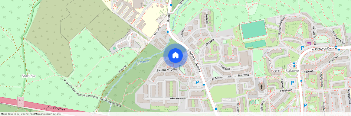 ul. Zielone Wzgórze, Bukowe-Klęskowo, Prawobrzeże, Szczecin, zachodniopomorskie