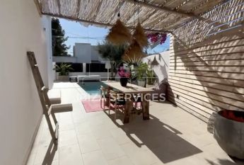 Charming 3-Bedroom Townhouse with Private Pool in Cala de Bou – Available for Yearly Rental