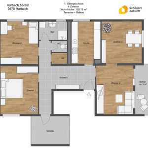 Großartige 4-Zimmerwohnung mit 2 Terrassen - Photo 3
