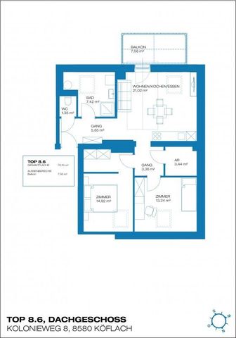 Erstbezug – geförderte Miete – Kolonieweg – 70m² – 3 Zimmer - Photo 5