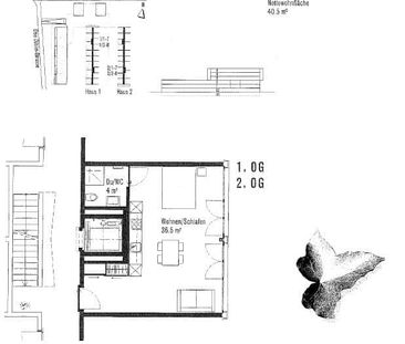 1.5 Zimmer, 41 m², 1. Stock - Foto 3