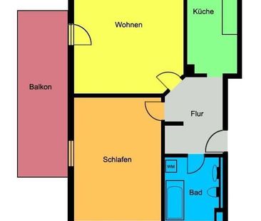 Sonnige 2-Zimmerwohnung mit groÃem Balkon und optimaler Raumauftei... - Foto 3