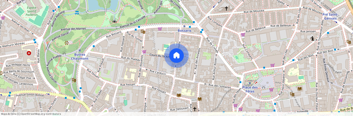 Rue de la Villette et Cours du 7ème Art 75019 Paris (19e arrondissement)