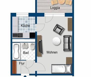 Singlewohnung mit Balkon. - Photo 3