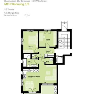 3.5 Zimmer, 79 m², 1. Stock - Photo 2