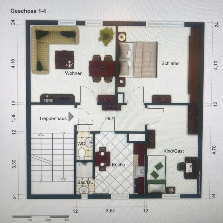 Helle 3 Raum-Wohnung - Foto 1