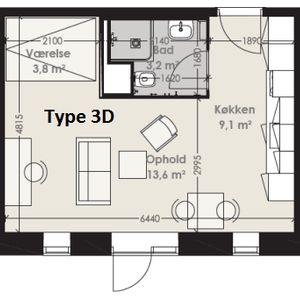 1-værelses studiebolig (Type 2) - Photo 2